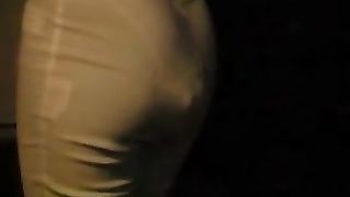 Public poop in her tight jeans