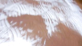 Messy shit between her feet