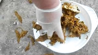 Chunky big ass lady pooping