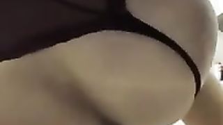 Sexy sporty chick pooping at home