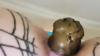 Mature lady piss and poop in closeup