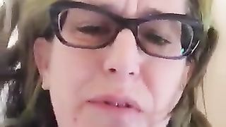 Naughty mature nerdy lady poops