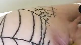 Blonde mature lady poops thick load