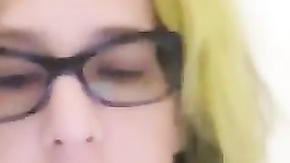 Blonde slut pooping for you