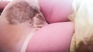 Sexy amateur lady pooping in her panty