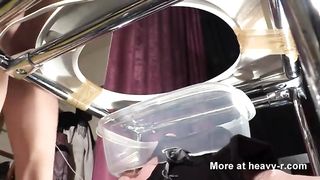 Human toilet slave enjoying pretty butt poop