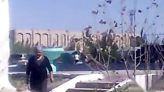 Mature fat bbw lady pooping