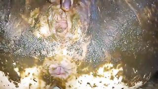 MILF smearing poop on her pussy and ass