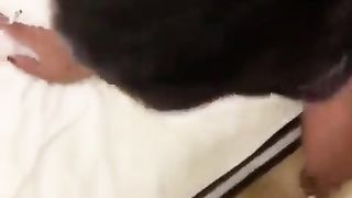 Naughty Latina slut enjoying anal fuck before giving dirty blowjob