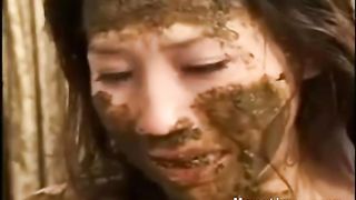 Beautiful Asian eats shit heavily