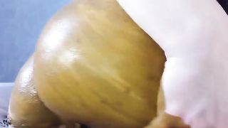 Beauty and messy scat eating babe