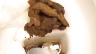 Blonde eating shit at home