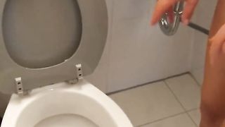 Blonde eating shit at home