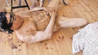 Tattooed Scat mistress poops on her sugar daddy