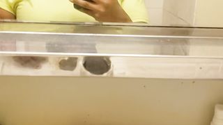 Sweet amateur ebony lady eating shit