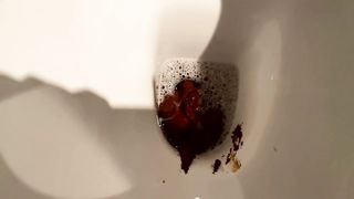 Blonde babe shits on herself while touching her ass