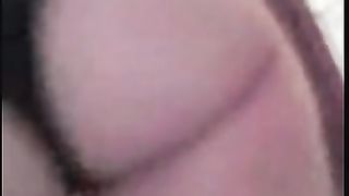 Closeup of amateur girl pooping