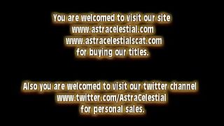 Two horny busty babes enjoying smearing poop threesome