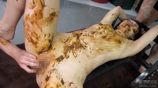 Shit covered Japanese bond babe mouth fucked