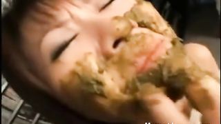 Horny Japanese heavy poop eater