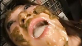 Horny Japanese heavy poop eater