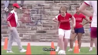 Chick poops in her shorts in the middle of the soccer game