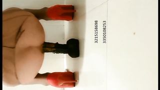 Chinese girl riding hard black dildo