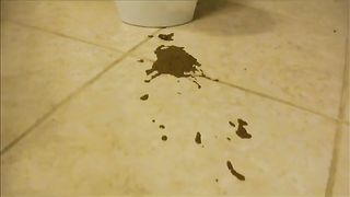 Heavy diarrhea in bucket