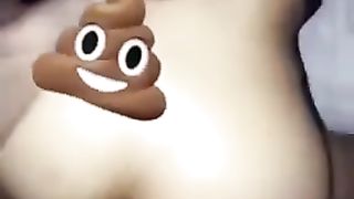 Slut enjoying anal fuck while pooping