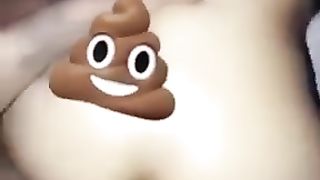 Slut enjoying anal fuck while pooping
