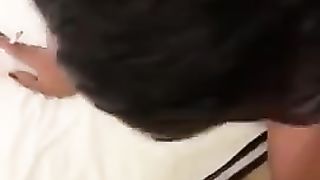 Scat Latina babe gives dirty blowjob