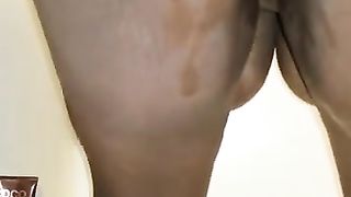 Slutty big black booty ebony smearing