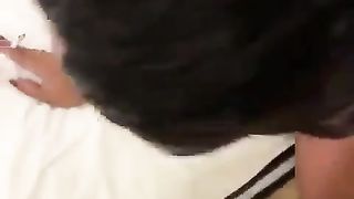 Latina wife taking cock in her booty and then cleans it with blowjob