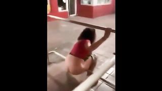 Amateur wife poops in the public
