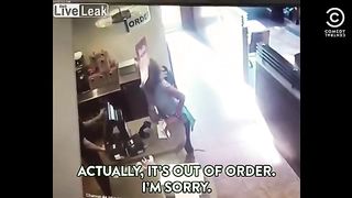 CCTV video of girl shit in restaurant