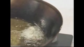 Japanese girl eating fresh box of SHIT