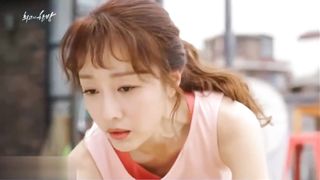 Korean cute girl has diarrhea during yoga