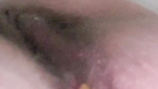 Closeup of dirty big booty lady poops