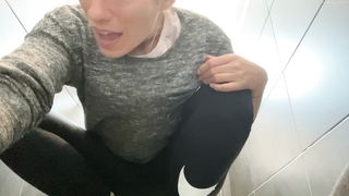 Dirty long poop in the public toilet