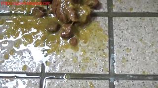 Amateur girl pooping in the house