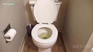 Sweet busty amateur girl poops in the toilet