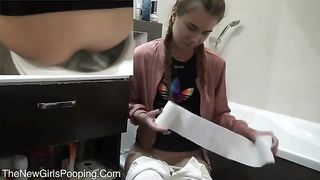 Amateur teen and her sexy poop