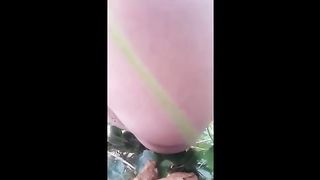 Outdoor hot pooping and pissing clip