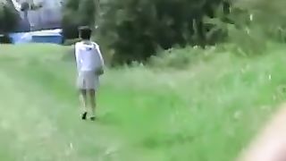 Outdoors pooping accident with desperate Japanese girl