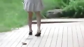 Outdoors pooping accident with desperate Japanese girl