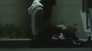 Outdoors shitting on the stairs