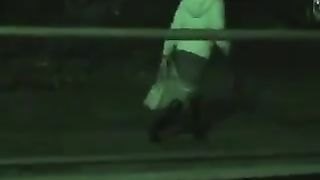 Outdoors shitting on the stairs