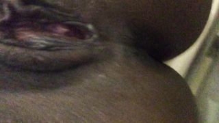 Beautiful big black ass lady poops