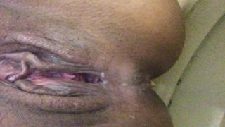 Beautiful big black ass lady poops