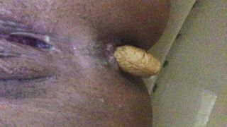 Beautiful big black ass lady poops